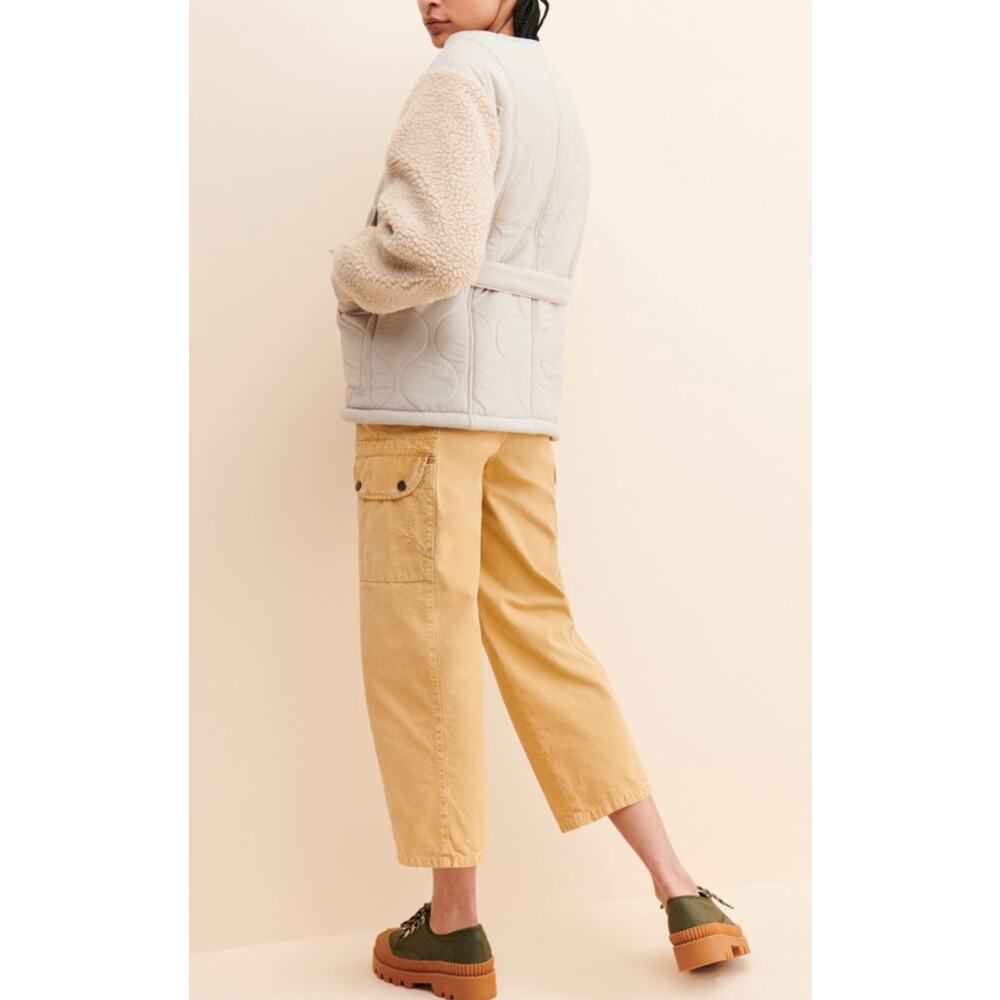 Line + Dot Milan Padded Sherpa Jacket Neutral/Cream Medium NWT Urban Outfitters - Picture 9 of 16